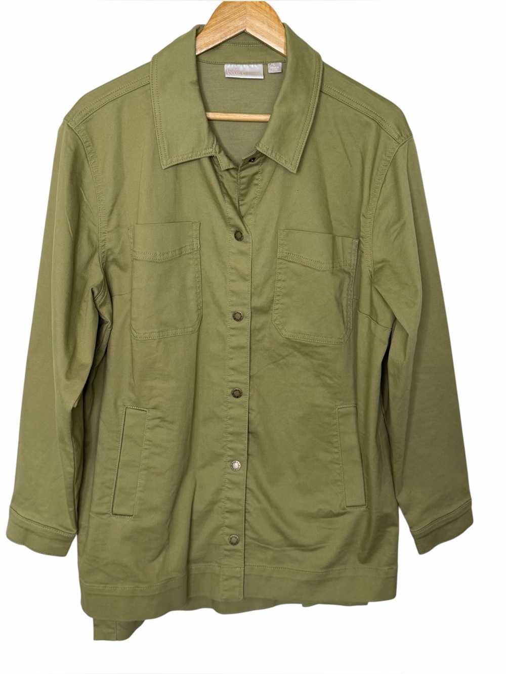 Belle by Kim Gravel Olive Utility Jacket size large